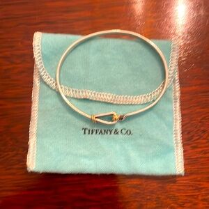 Tiffany & Co. Hook & Eye Bangle Silver and 18Kt Yellow Gold Bracelet